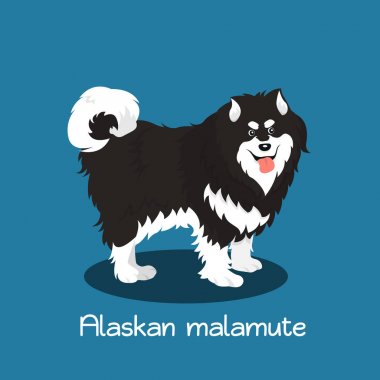 Şirin Alaskan malamute köpek cartoon.ve tasvir eden bir örnek