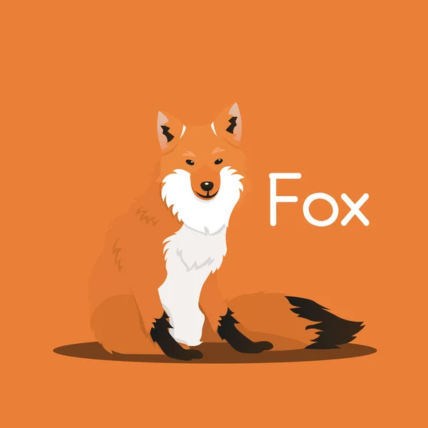 Векторный милый мультфильм дикого fox.animal иллюстрации графический дизайн — стоковый вектор