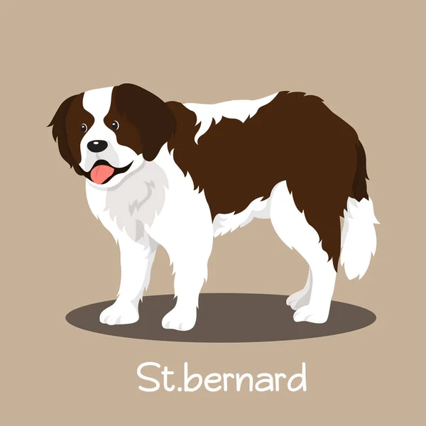 Egy aranyos St.bernard kutya cartoon.vector ábrázoló illusztráció — Stock Vector