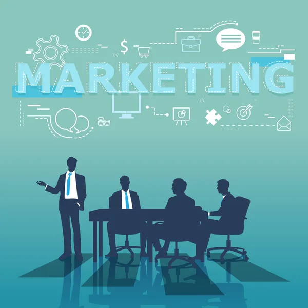 Grupa biznesmenów plany marketingowe — Wektor stockowy
