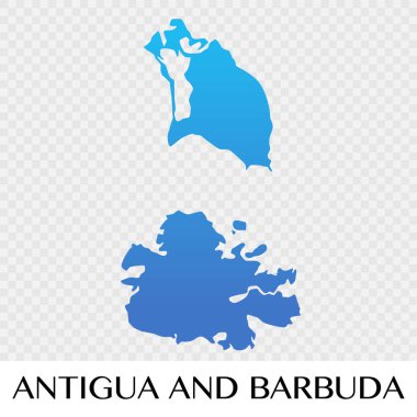 Antigua ve Barbuda Haritası Kuzey Amerika kıta illüstrasyon tasarımı