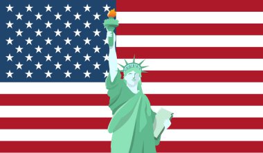 Amerika illüstrasyon desi özgürlük Ulusal Anıt Heykeli