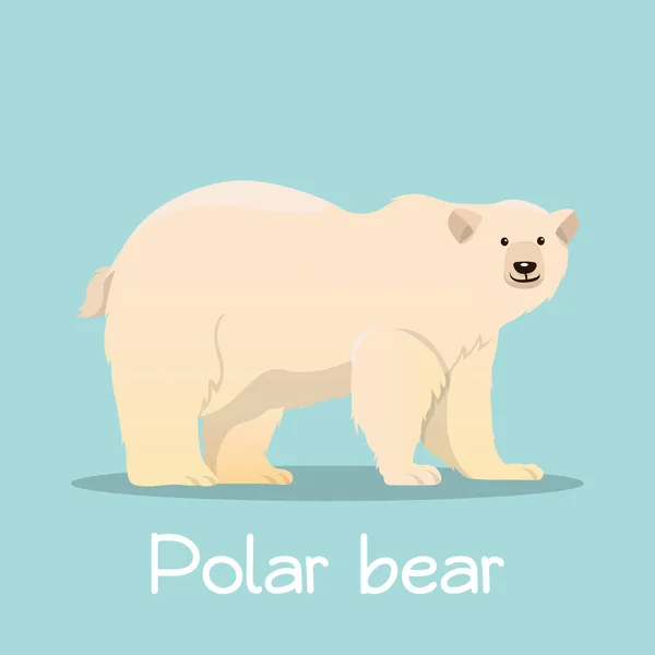 Urso Polar bonito em gelo marinho ilustração desian no céu azul backg —  Vetores de Stock