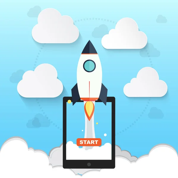 Rocket symbol for startup business illustration design.vector — Stock Vector