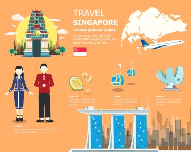 Singapur işaretlerini göster traveling.vector için