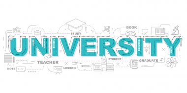 Eğitim illüstrasyon grafik design.vecto için üniversite simgeler