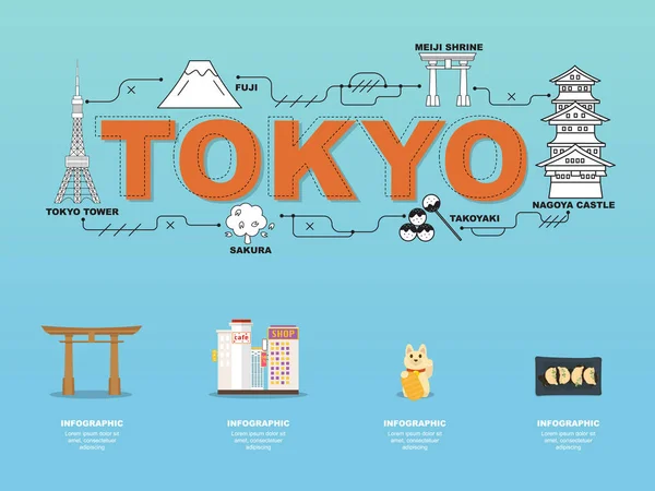 Tokyo dönüm noktası simgesi ve turistik cazibe Japonya illüstrasyon