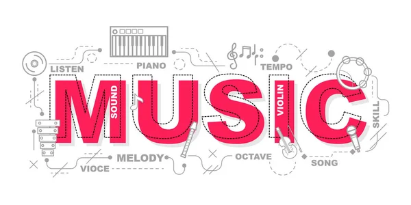 Iconos de música para la educación ilustración gráfico design.vector — Archivo Imágenes Vectoriales