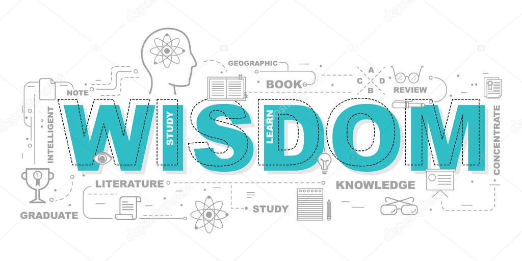 Wisdom icons for education illustration graphic design.vector
