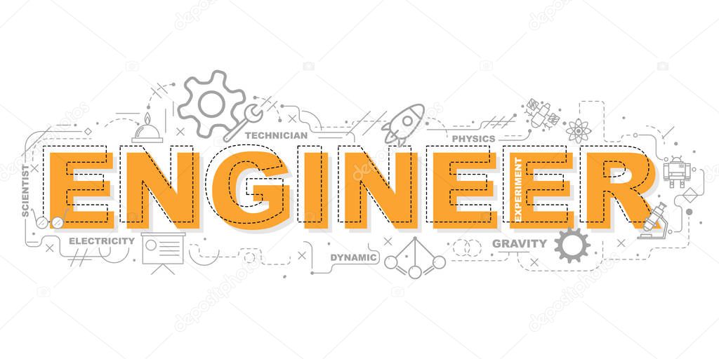 Engineer icons for education illustration graphic design.vector