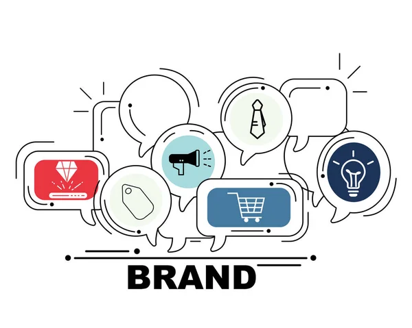 Brand icons set for business  illustration design — Stock Photo, Image
