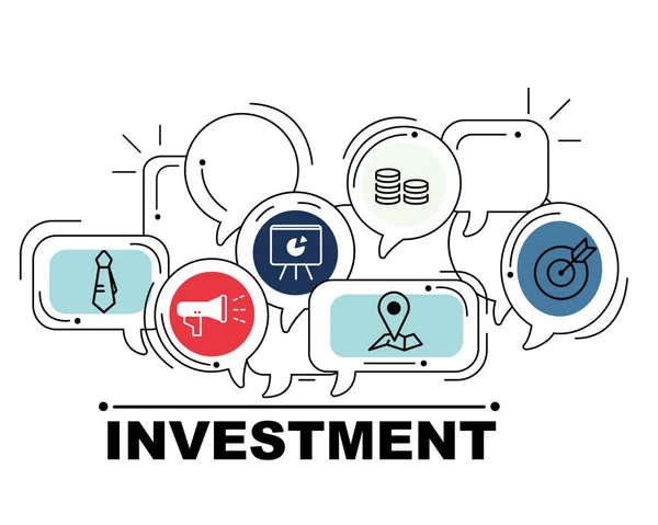 Ícones de investimento para design de ilustração de negócios — Fotografia de Stock