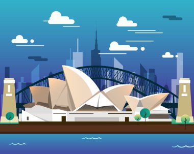 Sidney opera evi ve seyahat için köprü