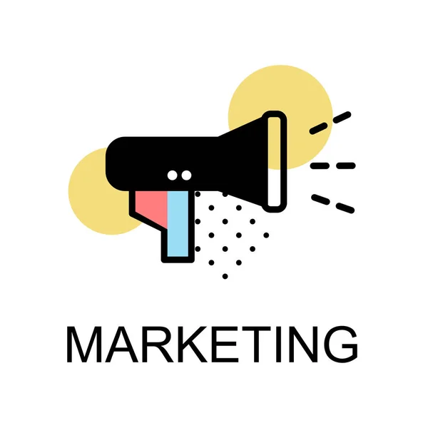 Icono de megáfono para marketing sobre fondo blanco — Vector de stock