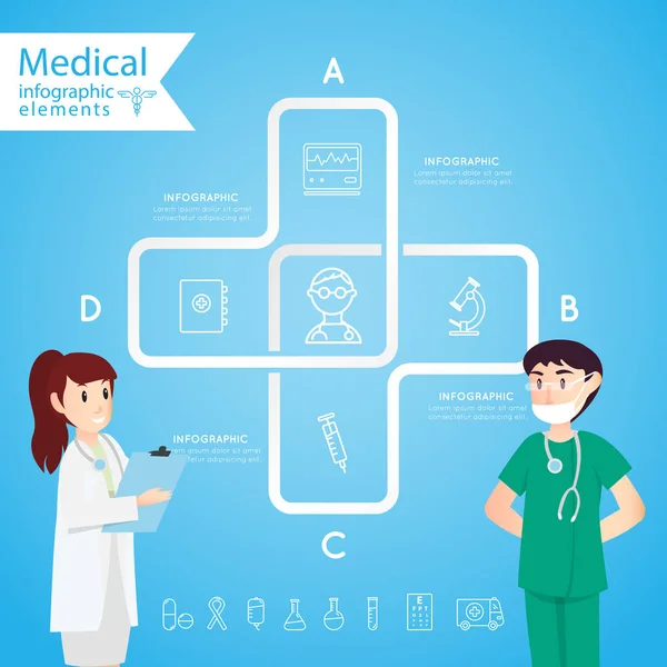 Medical Health Healthcare Icons Infographic — Stock Vector