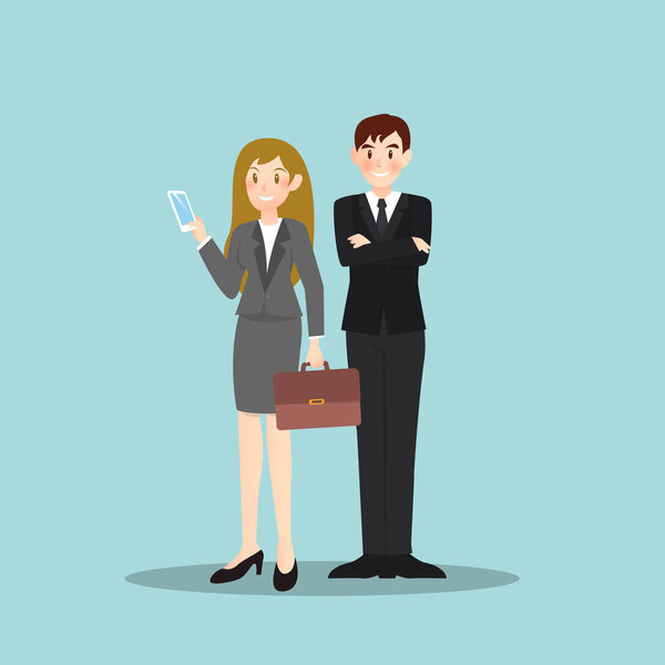 Business woman and driver in different character