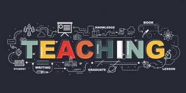 Word öğretim web sitesi banner tasarım konsepti.