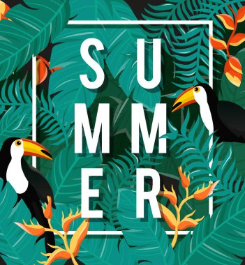 Tropik çiçekler arka plan. Yaz tasarım. Vektör. 