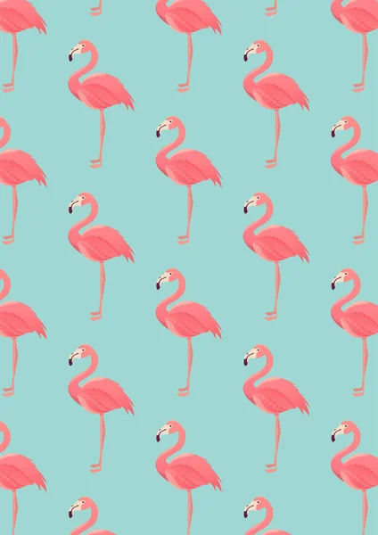 Nahtlose Darstellung von Flamingo-Mustern — Stockvektor