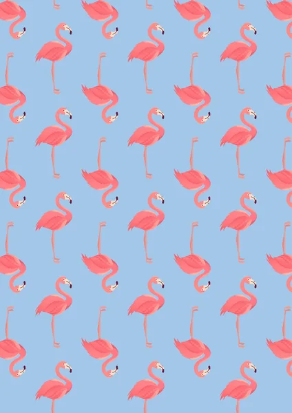 Ilustração de vetor de padrão de flamingo sem costura — Vetor de Stock