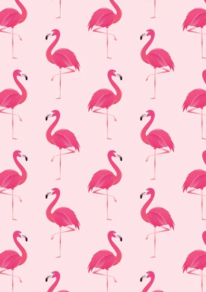 Ilustração de vetor de padrão de flamingo sem costura — Vetor de Stock