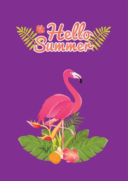 Projekt ilustracja Flamingo ptak na tle — Wektor stockowy