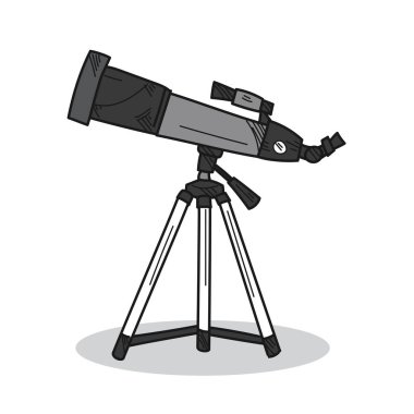 Beyaz zemin üzerine teleskopu illüstrasyon