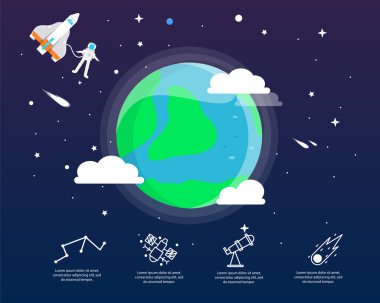 Dünya Infographic evren kavramı.