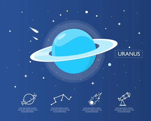L'infographie uranus dans le concept de l'univers . — Image vectorielle