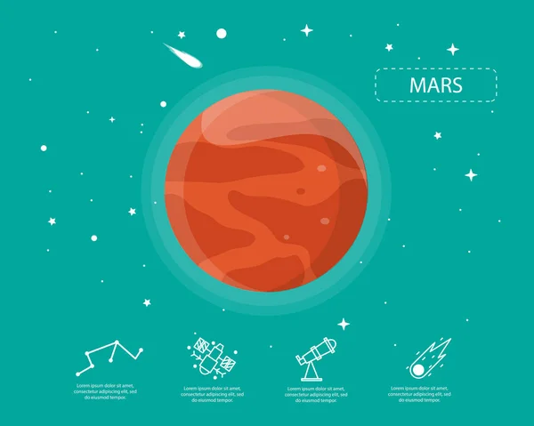 L'infographie de mars dans le concept de l'univers . — Image vectorielle