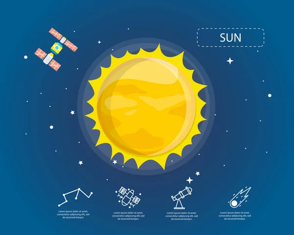 Güneş Infographic evren kavramı. — Stok Vektör