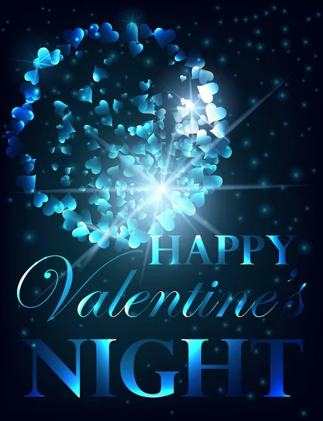 Valentine dag partij ontwerp kaart banner met bokeh. Happy valentine love poster vectorillustratie. Party feest kaart — Stockvector