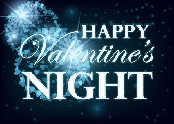 Valentine dag partij ontwerp kaart banner met vuurwerk. Happy valentine love poster vectorillustratie. Party feest kaart — Stockvector