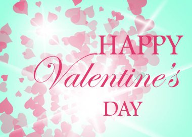 Zarif açık renkli Kalpler ve metin için yer ile. Sevgililer günü. Mutlu Sevgililer günü. Kartpostal, poster ya da arka plan tasarımınız için