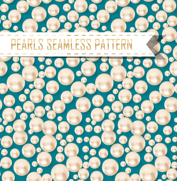 Vector perlas patrón sin costura en el fondo de color — Vector de stock