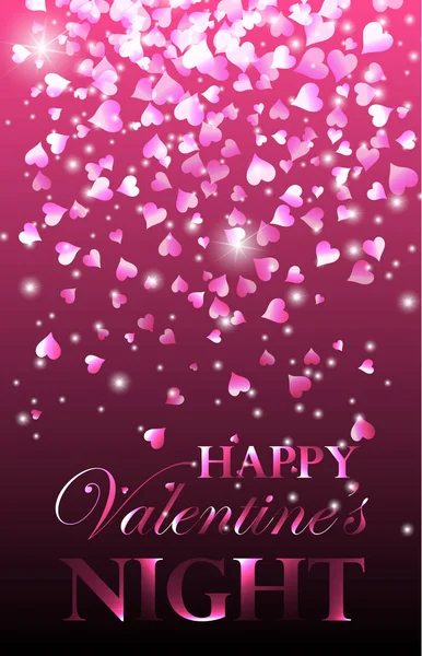 バレンタインの日パーティー デザイン カード バナー心。ベクター幸せなバレンタイン愛のポスター イラスト。パーティーお祝いカード — ストックベクタ