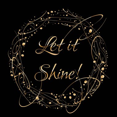 Altından yapılmış yuvarlak altın çerçeve üzerinde izole siyah arka plan damla. Lüks vintage sınır. Alıntı yanmasını sağlayacağım.