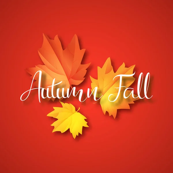 Typographie d'automne. Feuille d'automne. Illustration vectorielle SPE 10 — Image vectorielle