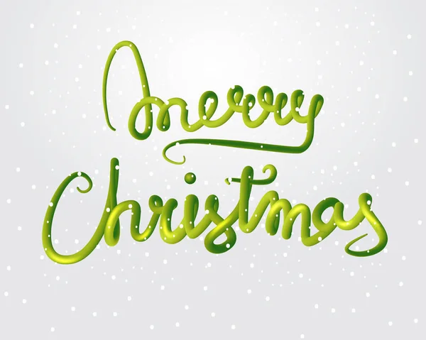 Joyeux Noël carte de vœux illustration vectorielle. Lettrage vert 3d — Image vectorielle
