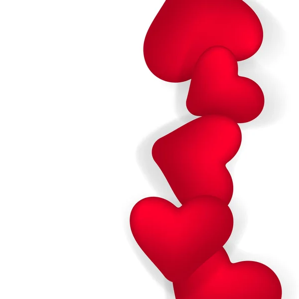 Feliz día de San Valentín elementos de diseño romántico. Corazones Realistas Rojos 3D. Plantilla de diseño para banner, volante, postal — Archivo Imágenes Vectoriales