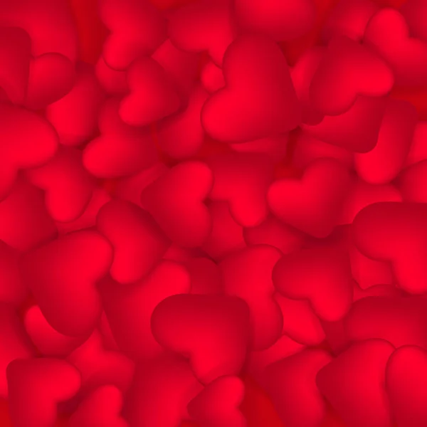 Vector volando pequeños corazones rojos fondo. Vector corazones rojos confeti cayendo. Fondo de tarjeta de concepto de amor para el día de San Valentín — Archivo Imágenes Vectoriales