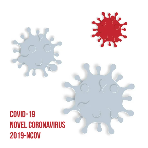 Coronavirus Bacteria Cell in paper cut poster, 2019-nCoV Novel Coronavirus. Keine Infektion und keine Coronavirus-Konzepte. Gefährliche Coronavirus-Zelle der Welt. abstraktes Medizin-Plakatbanner — Stockvektor