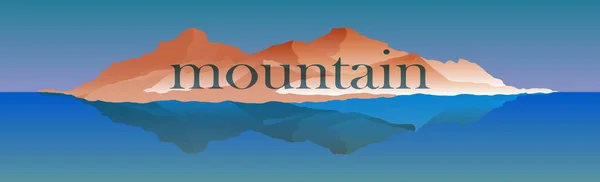 Альпінізм і подорожі Векторні ілюстрації. Пейзаж з гірськими вершинами та водою. Екстремальна концепція пішохідного спорту, кемпінгу та відпочинку на відкритому повітрі. Гірська експедиція — стоковий вектор