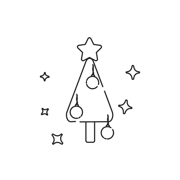 Lineární Ikona Vánočního Stromu Moderní Obrys Vánoční Strom Logo Koncept — Stockový vektor