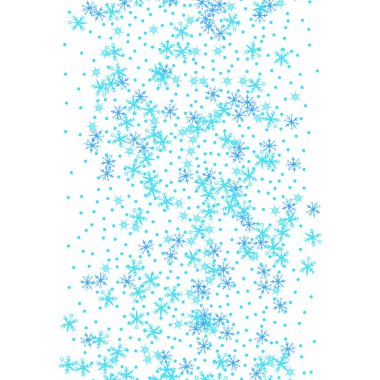 Beyaz kar tanesi kenarlı soyut Noel arkaplanı ve merkezde kopyalama alanı. Vektör illüstrasyonu.