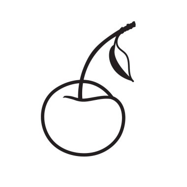 Tek renk kiraz renkli kiraz ikonu