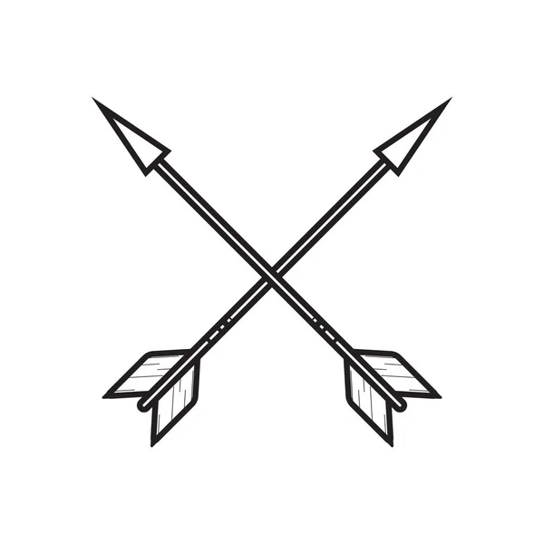 Korsade pilar kontur ikon på vit bakgrund. Vektorillustration. Vektorgrafik