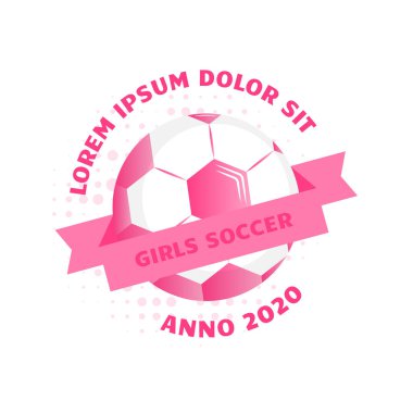 Futbol topu kraliçesi logosu tasarımı. Ölçeklenebilir ve düzenlenebilir vektör.