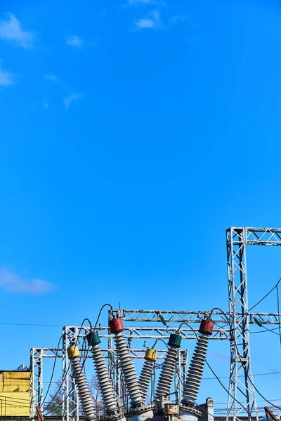 Elektriska transformatorstationer för produktion — Stockfoto