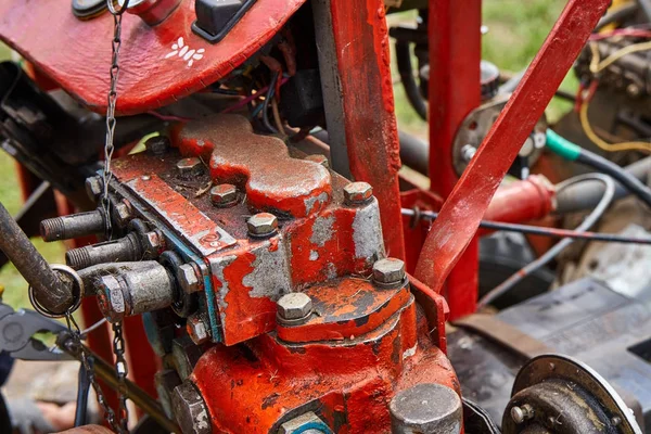 Zelfgemaakte Wielen Trekker Het Dorp — Stockfoto